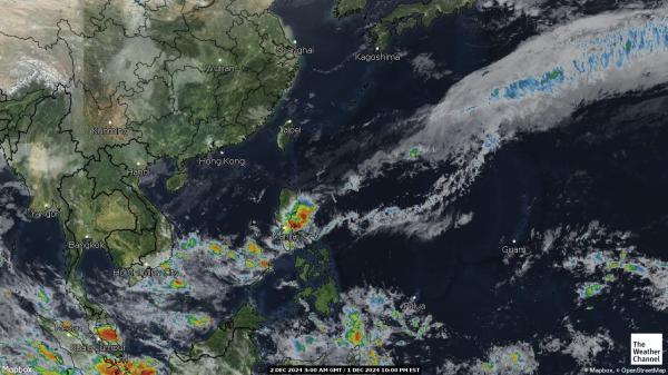 Asia Mapa del tiempo pronóstico nube 