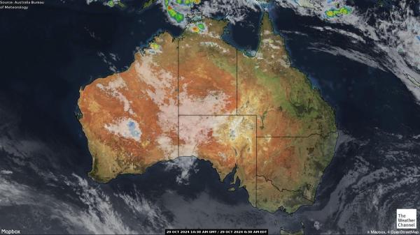 Austrália Previsão do tempo nuvem mapa 