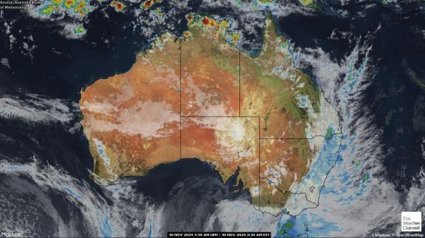 Austrálie Počasí mrak mapy 