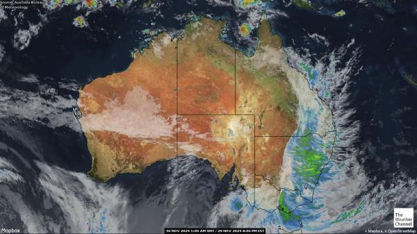 Australia Hartă starea vremii nor 