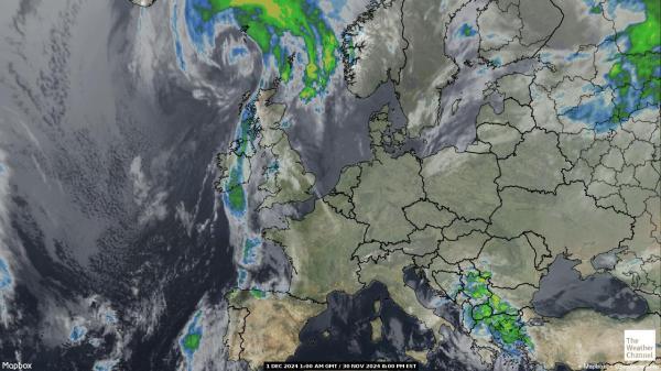 Austria Meteo nuvola mappa 