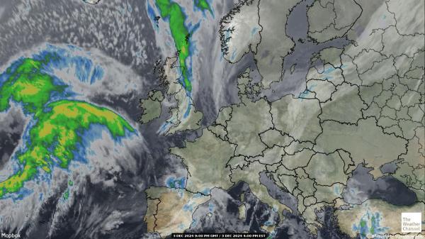 Austria Mapa del tiempo pronóstico nube 