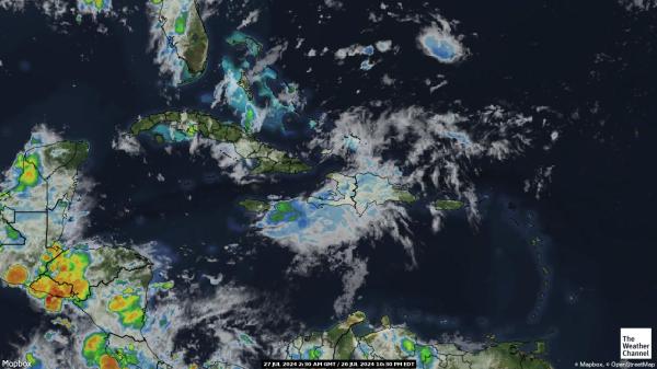 कैरेबियन मौसम बादल मानचित्र 
