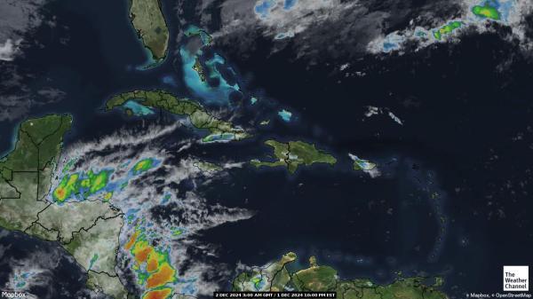 Islas Caimán Mapa del tiempo pronóstico nube 