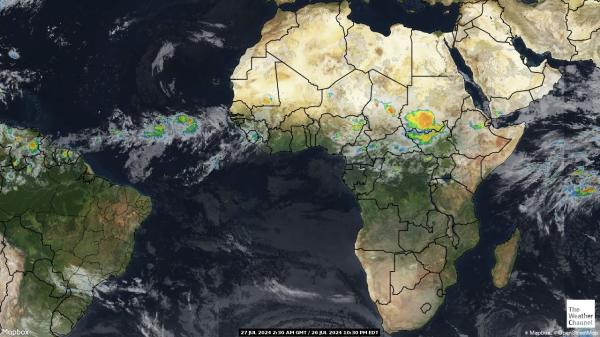 کانگو - کنشاشا موسم بادل کا نقشہ 