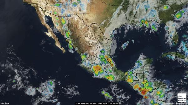 Costa Rica Mapa del tiempo pronóstico nube 