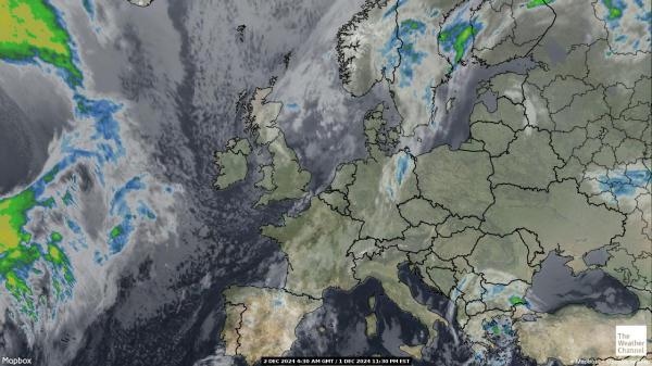 Jersey Mapa del tiempo pronóstico nube 