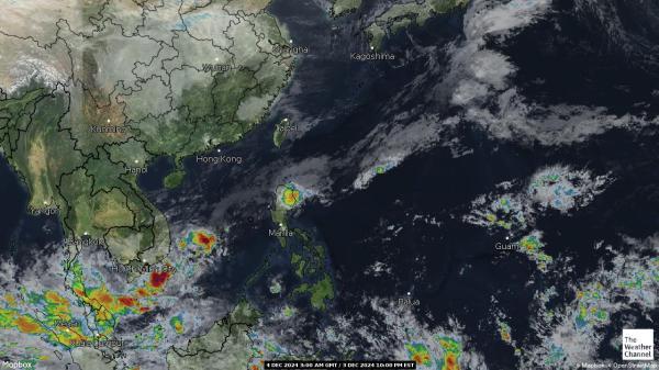 Laos Weer wolk kaart 