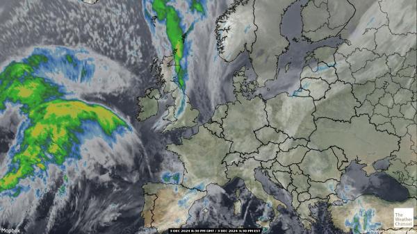 Mediterráneo Mapa del tiempo pronóstico nube 