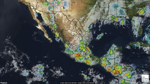 Mexiko Počasí mrak mapy 