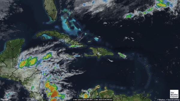 San Cristóbal y Nieves Mapa del tiempo pronóstico nube 