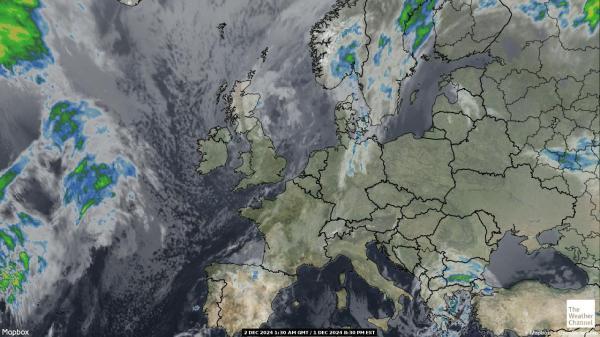 Eslovaquia Mapa del tiempo pronóstico nube 