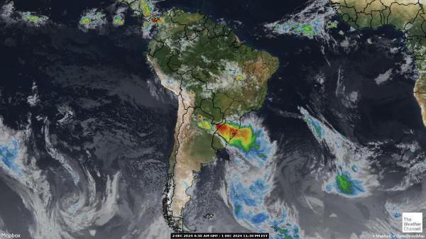 Suriname Mapa del tiempo pronóstico nube 