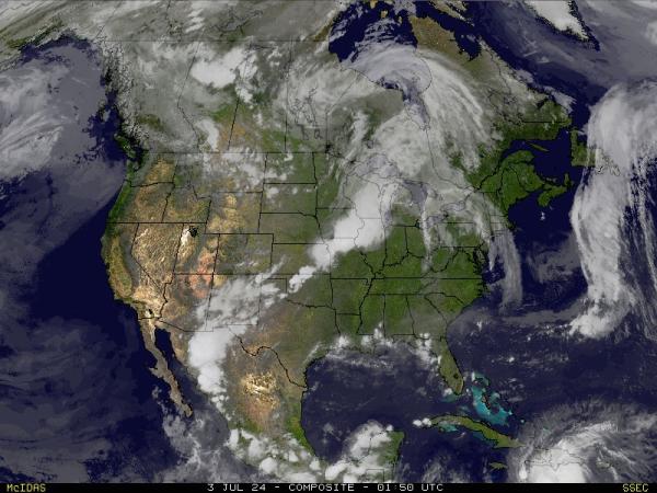 États-Unis USA États-Unis Météo nuage carte 