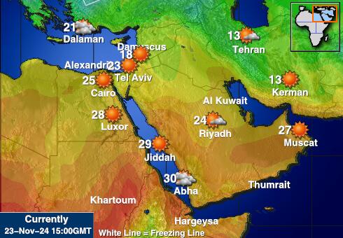 Afghanistan Carte des températures de Météo 