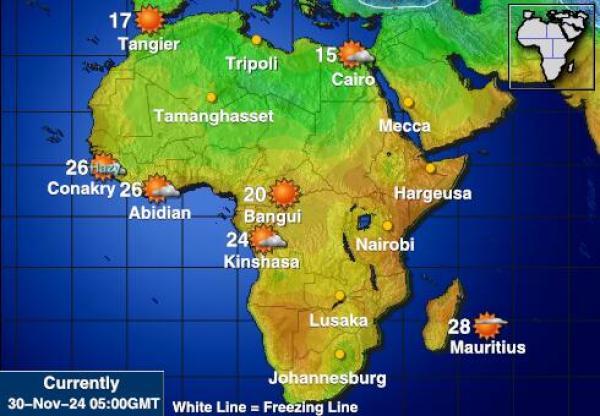 Afrika Været temperatur kart 