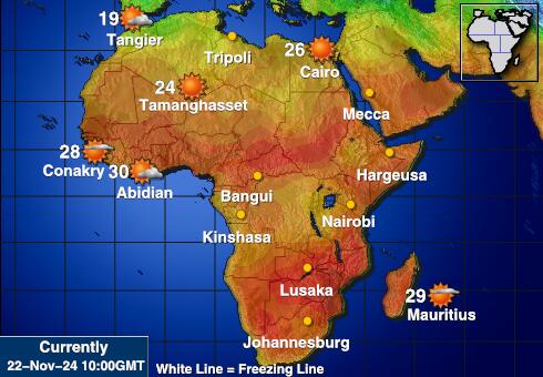 Aafrika Ilm temperatuur kaart 