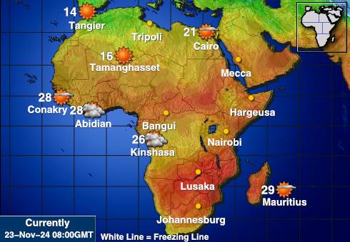 Afrika Wetter Temperaturkarte 