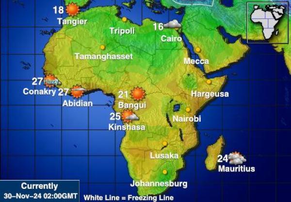 Afrique Carte des températures de Météo 