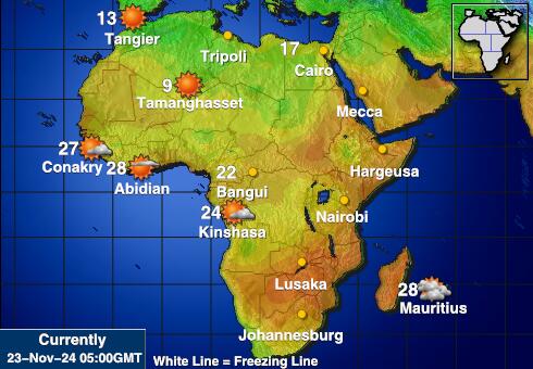 Afrique Carte des températures de Météo 