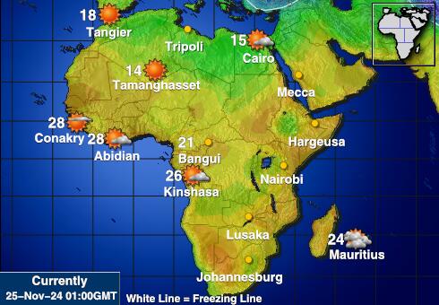 Afrika Weer temperatuur kaart 