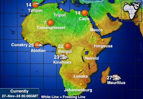 Afrika Vejret temperatur kort 