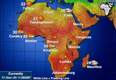 África Mapa temperatura Tempo 