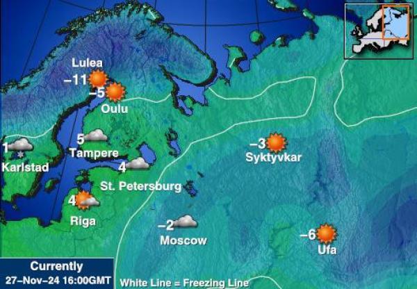 Albanie Carte des températures de Météo 