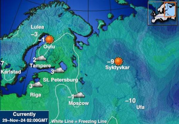 Albania Mapa temperatura Tempo 