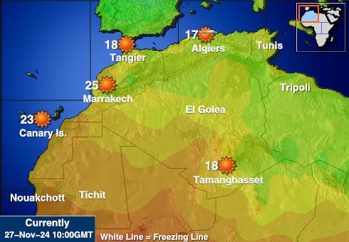 Algeria Harta temperaturii vremii 