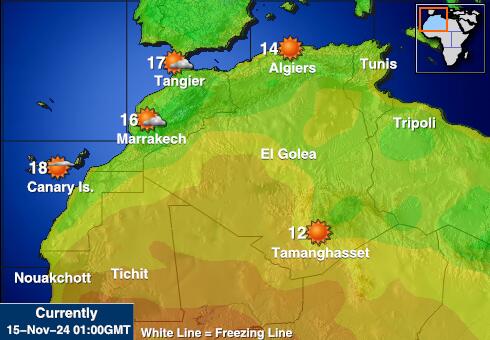 Argelia Mapa de temperatura Tiempo 