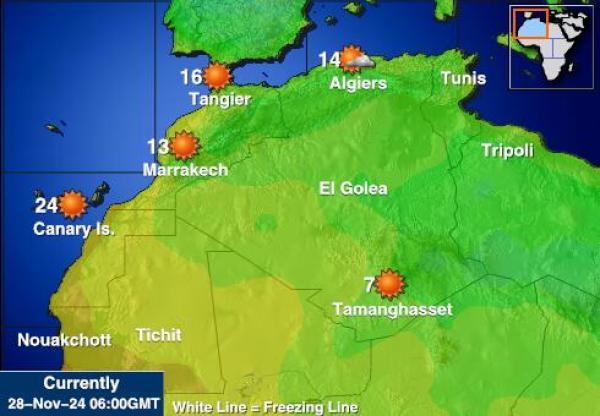 Algieria Temperatura Mapa pogody 