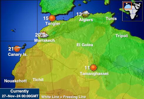 Algeria Bản đồ nhiệt độ thời tiết 