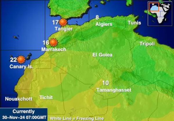 Algerie Været temperatur kart 