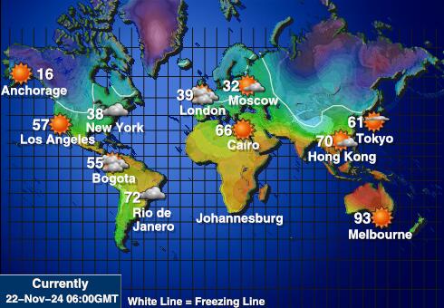 Amerikaans Samoa Weer temperatuur kaart 