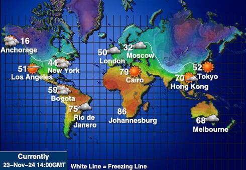 Amerikansk Samoa Vejret temperatur kort 