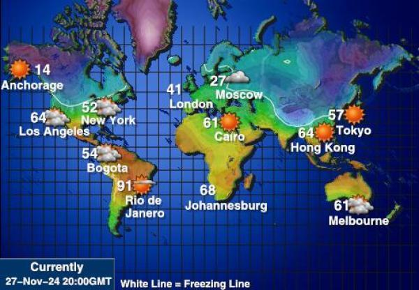 Amerikanischen Samoa-Inseln Wetter Temperaturkarte 