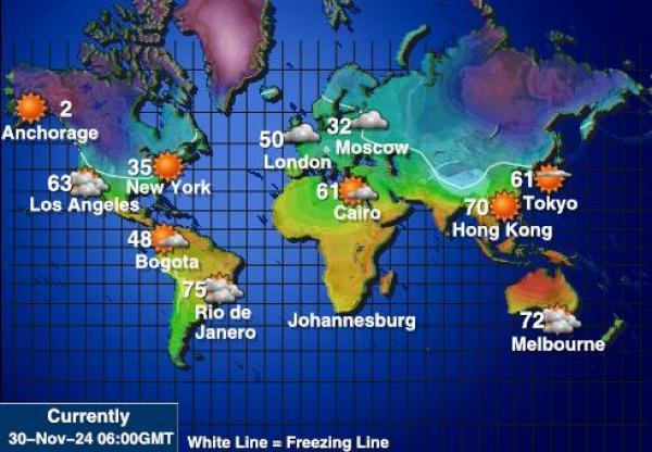 Amerikansk Samoa Været temperatur kart 