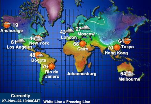 Samoa Americană Harta temperaturii vremii 