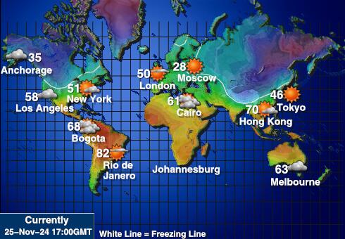 アメリカ領サモア 天気温度マップ 