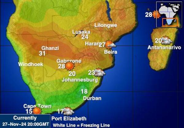 Angola Wetter Temperaturkarte 