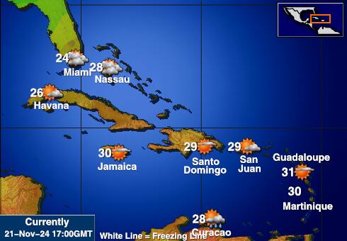 Anguilla Weer temperatuur kaart 