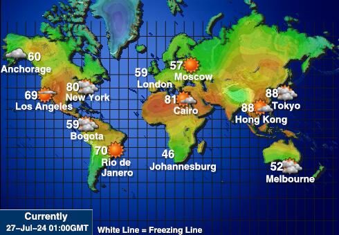 南極大陸 天気温度マップ 