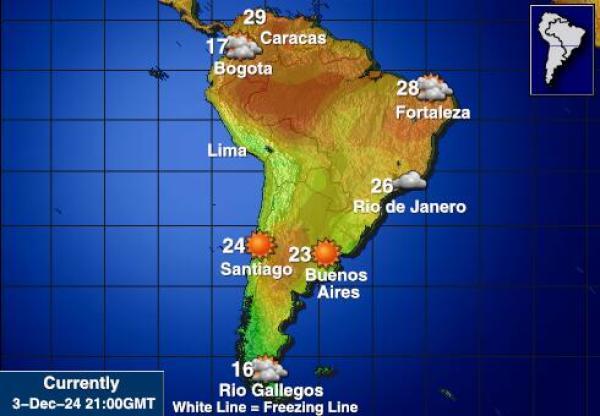 Argentina Mapa de temperatura Tiempo 