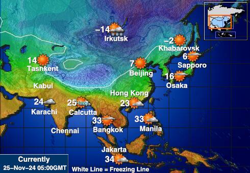 Armenië Weer temperatuur kaart 