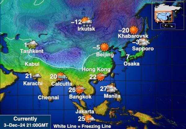 Armenia Mapa de temperatura Tiempo 