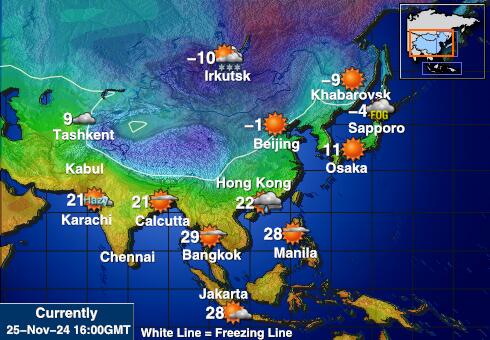 アルメニア 天気温度マップ 