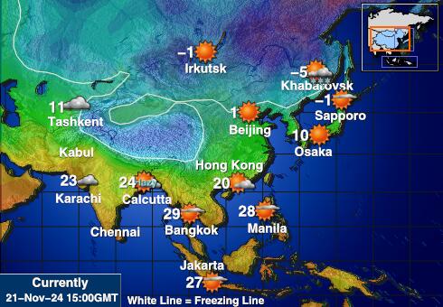 Asia Weather Temperature Map 