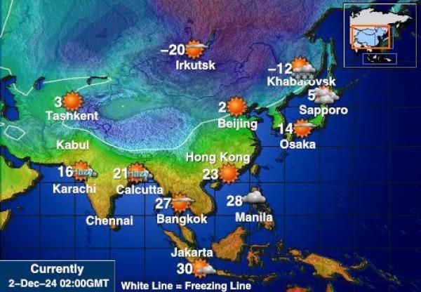 Asia Mapa de temperatura Tiempo 