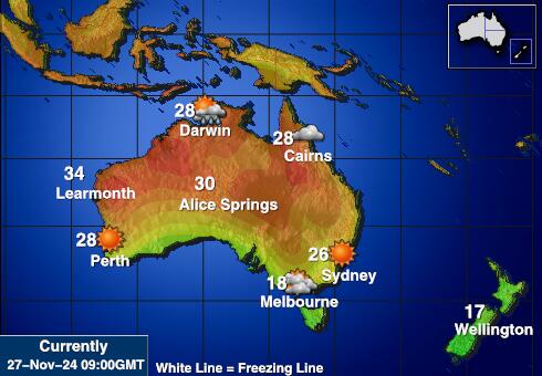 Australien Wetter Temperaturkarte 